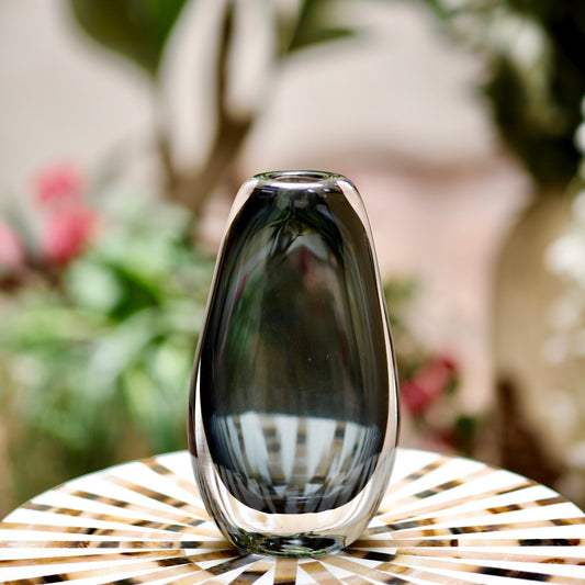 Minimalistic Handcrafted Smoked Glass Vase