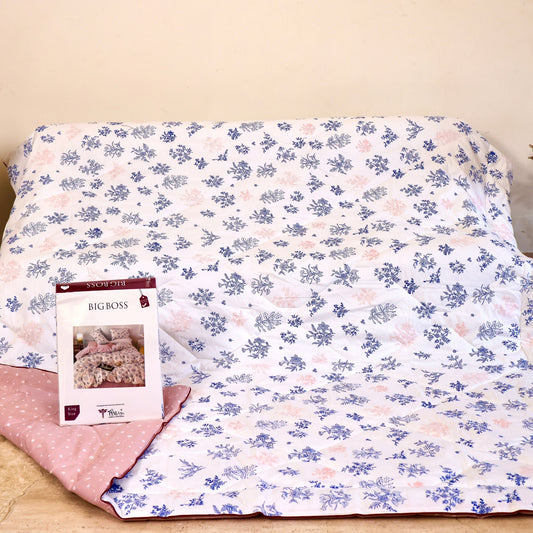 Blush Bloom Floral Bedsheet(Comforter) Set – Cozy & Elegant Bedroom Upgrade