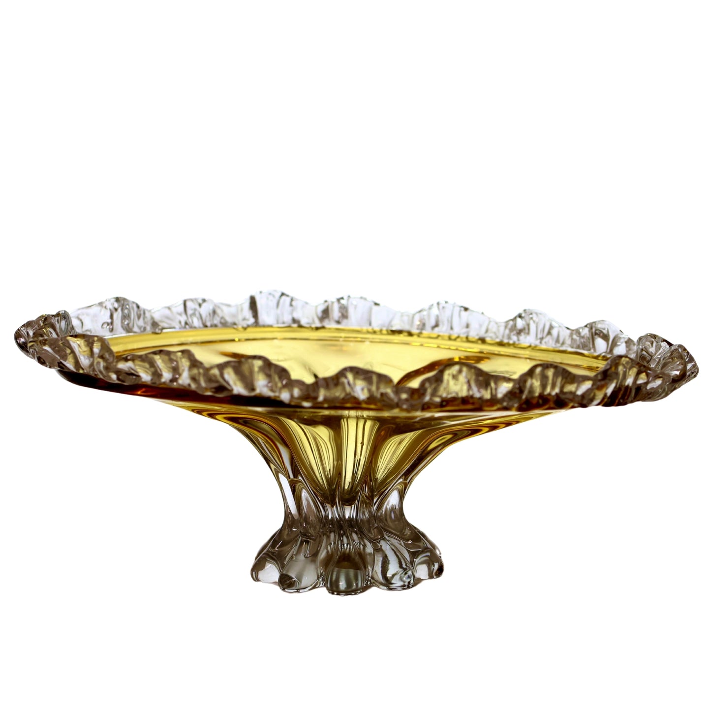 Elegant Crystal Pedestal Fruit Bowl
