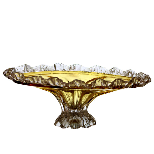 Elegant Crystal Pedestal Fruit Bowl
