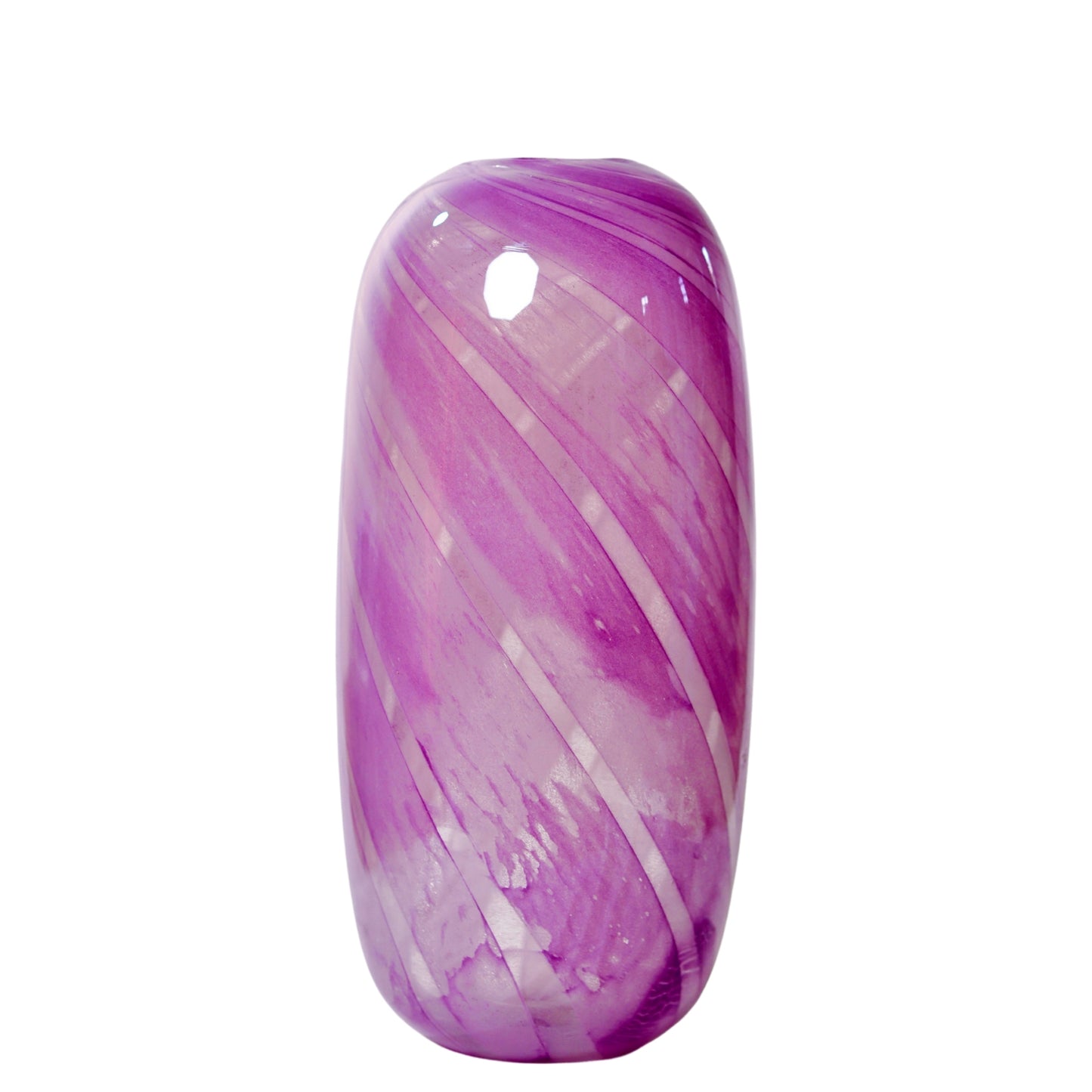 Blush Purple Swirl Glass Vase