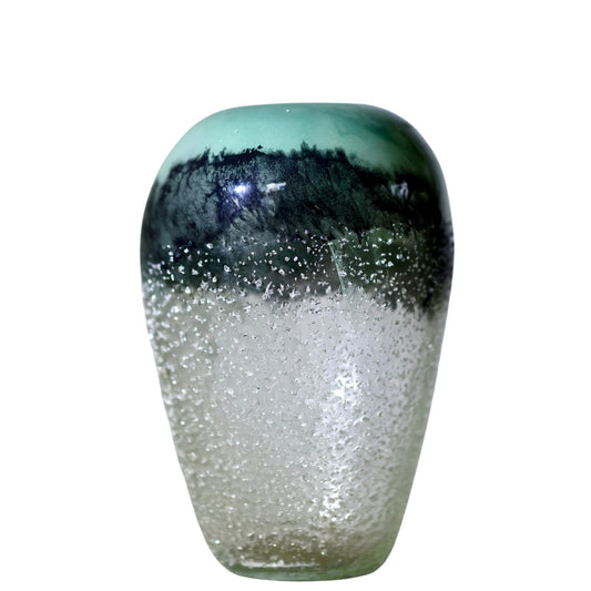 Emerald Mist Handcrafted Glass Vase