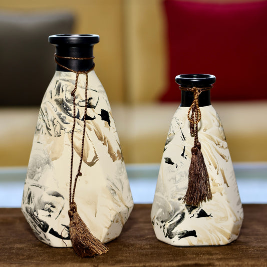 Marble-Effect Decorative Vase