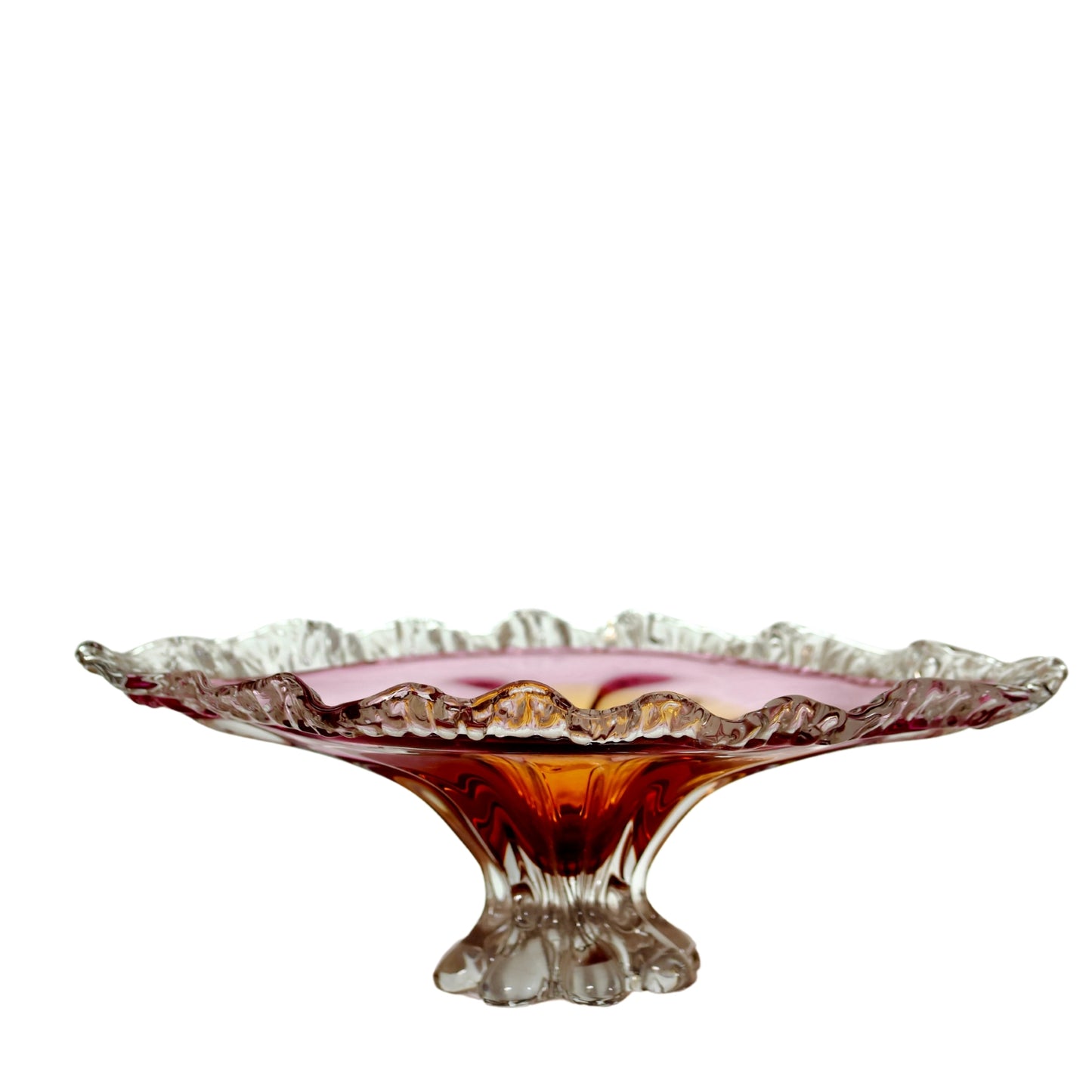 Elegant Crystal Pedestal Fruit Bowl