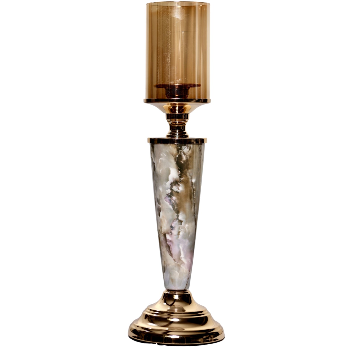 Modern Marble & Gold Tapered Candle Holder