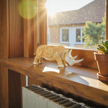 Textured Safari Rhino Figurine