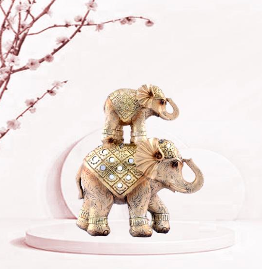 Stacked Lucky Elephant Pair