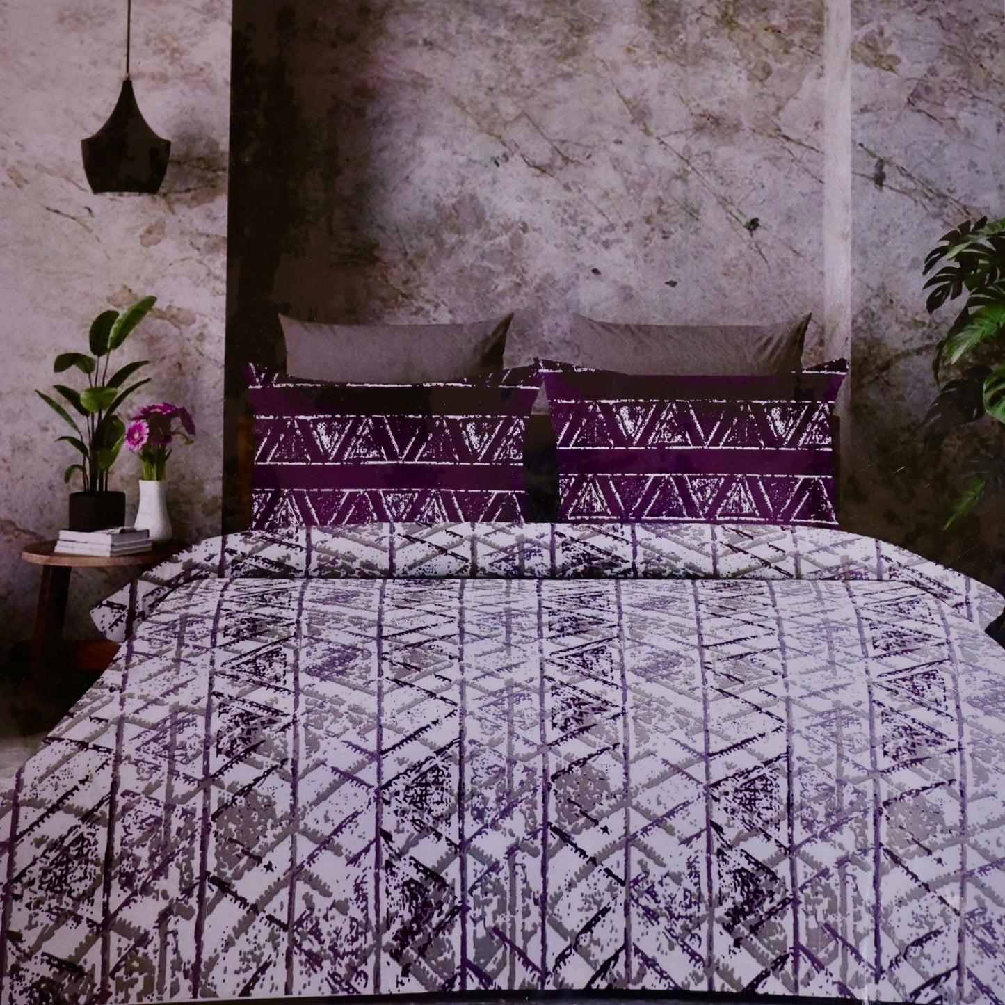 Midnight Prism – Modern Geometric Bedsheet Set