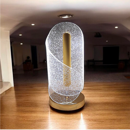 Kinetic Gold Bubble LED Table Lamp - Sculptural Accent Light