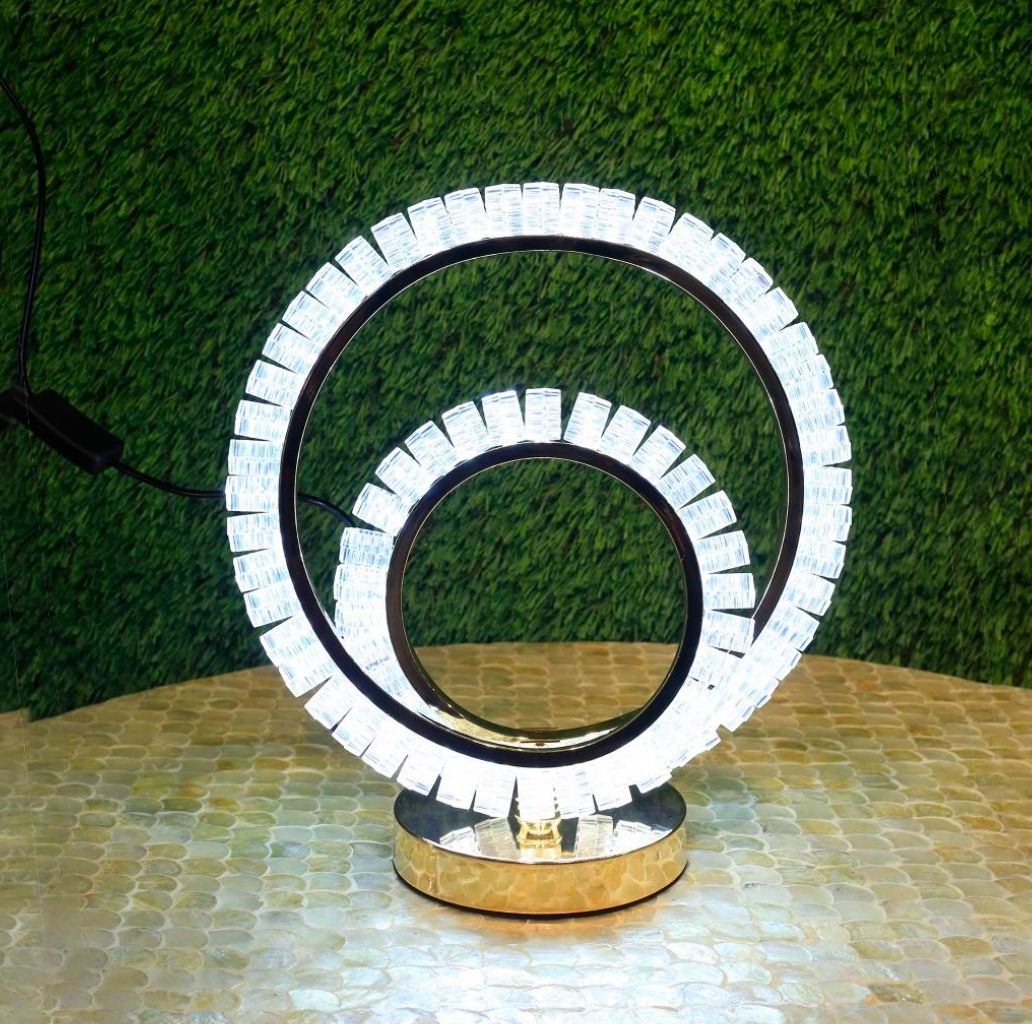 Modern Crystal Spiral LED Lamp