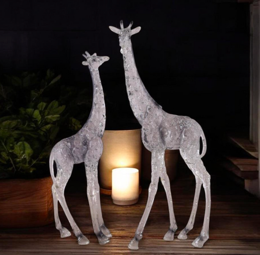 Illuminated Clear Giraffe Pair-Set of 2