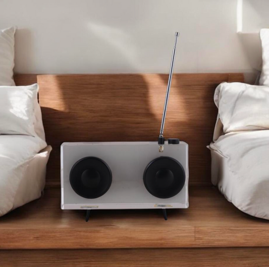 Vintage Style Crystal Glass Radio Sculpture