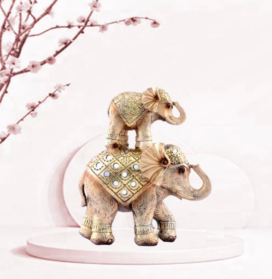Stacked Lucky Elephant Pair