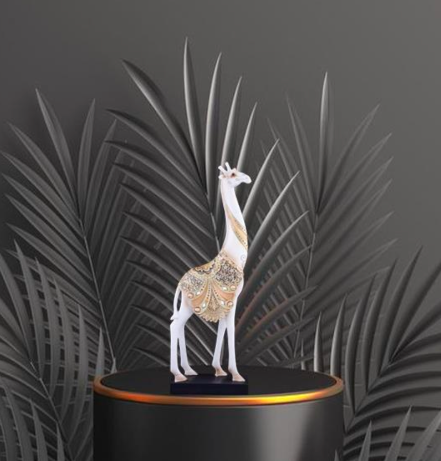 Luxe White & Gold Decorative Giraffe Figurine